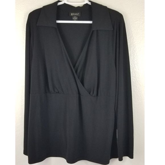 Lane Bryant Tops - Lane Bryant Black Draped Blouse 18/20